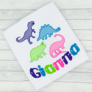 Dinosaur Mix Sketch (girl) - Name Shirt