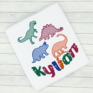 Dinosaur Mix Sketch (boy) - Name Shirt