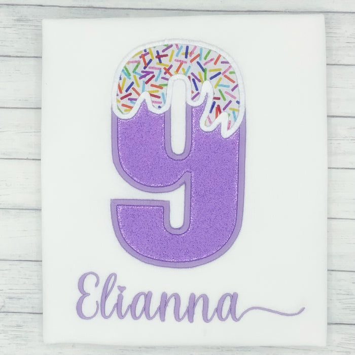 Number Sprinkles Girl Birthday Shirt (age 1-9)