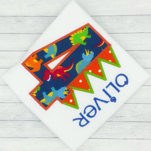 Boys Birthday Dinosaur Number Shirt (age 1-9)