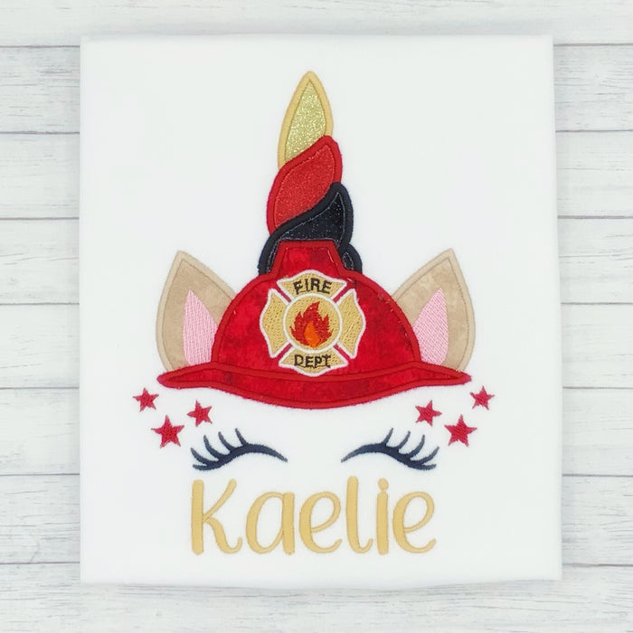 Firefighter Unicorn - Name Shirt
