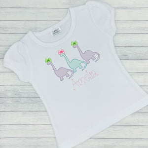 Dinosaurs w/ Bows Name Shirt