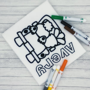 Color Me Embroidery - Rabbit in Car - Washable Markers Included