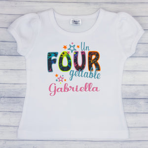 Girls Birthday Shirts Un-FOUR-gettable
