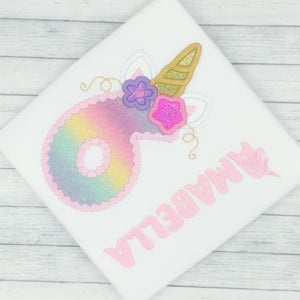 Unicorn Number Girls Birthday Shirt Pink (age 1-9)