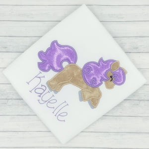 Pony w/ Purple Hair Name Shirt