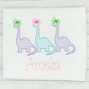 Dinosaurs w/ Bows Name Shirt