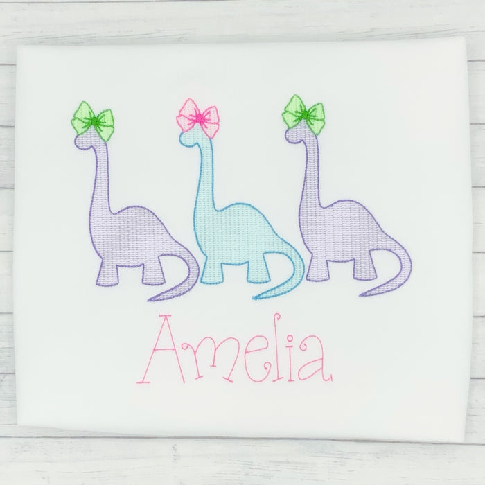 Dinosaurs w/ Bows Name Shirt