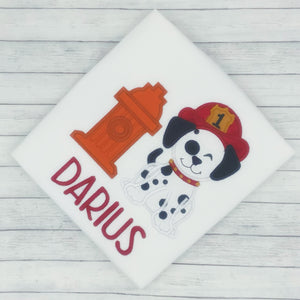 Firefighter Dalmatian - Name Shirt