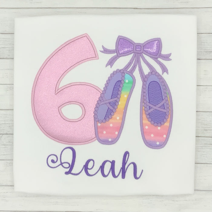 Ballet Slippers Girls Birthday Shirt (age 1-9)