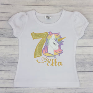 Unicorn Girls Birthday Shirt (age 1-9)