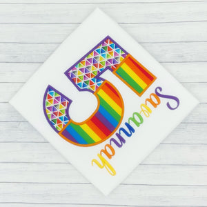 Girls Birthday Split Number Rainbow Shirt (age 1-9)