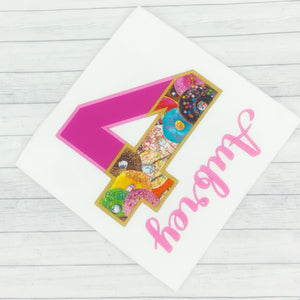 Girls Birthday Pink / Donut Shirt (age 1-9)