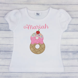 Ice Cream Eighth Girls Birthday Shirt