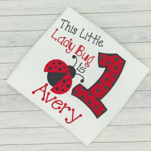 Little Lady Bug Girls Birthday Shirt (age 1-9)