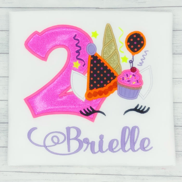 Unicorn Girls Birthday Celebration Shirt (age 1-9)